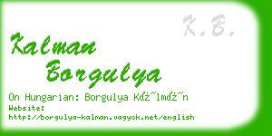 kalman borgulya business card